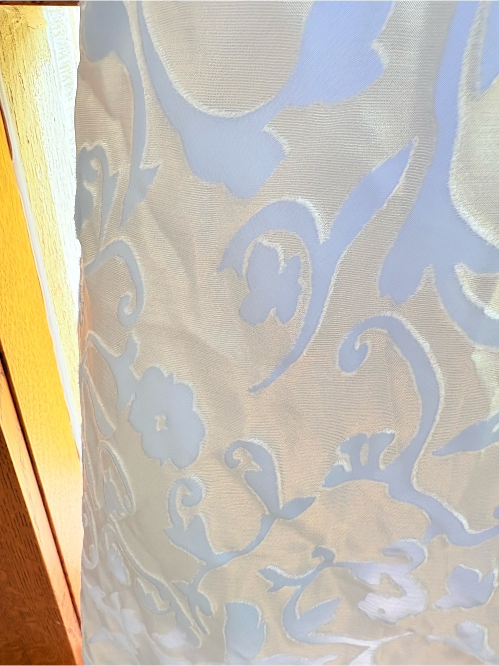 Vintage INXS Elegant Periwinkle Sterling Slip Dress Fleur de Lis Velvet Burnout - Picture 3 of 8